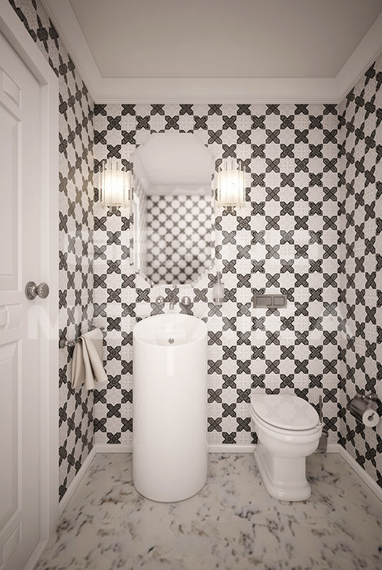 Мозаика PNT (WHITE-BLACK) серия Pantheon Skalini