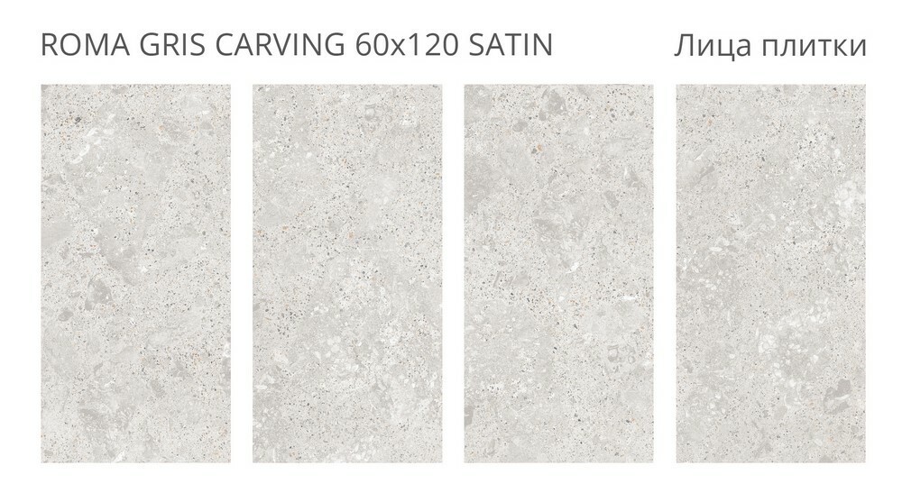 Плитка Roma Gris Carving Satin 60x120 серия Luna Rossa