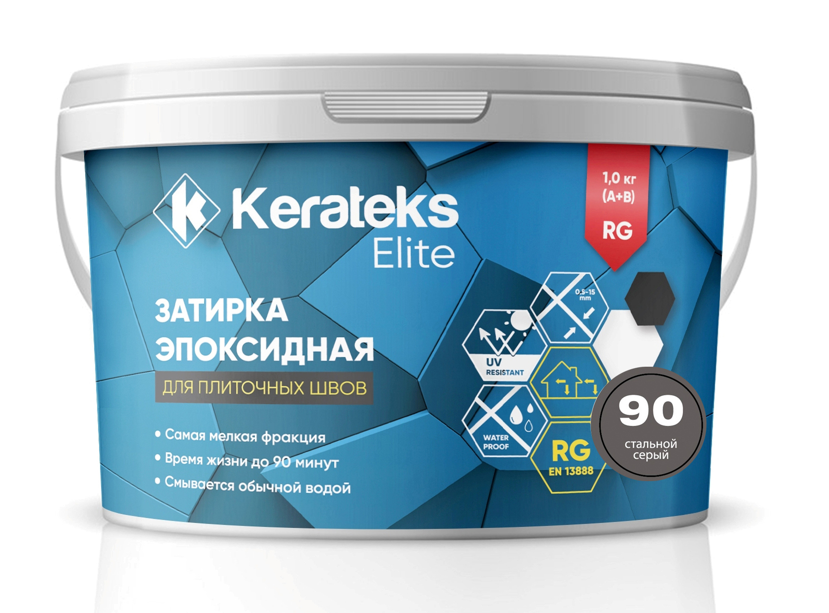 Затирка 90 Стальной серый, 1 кг серия Kerateks Elite