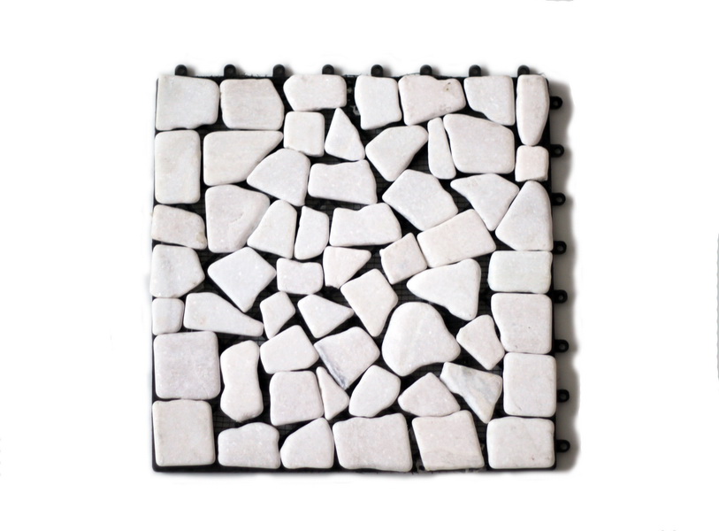 Мозаика 053260 DT0536 МРАМОР белый круглый (пластиковая подложка) серия Nature