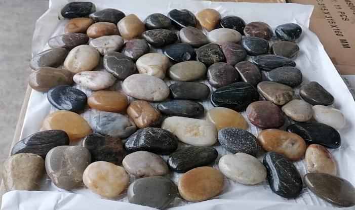 Мозаика 053363 MS00-5HP ГАЛЬКА черно- серая ГЛЯНЕЦ шлифованная серия Nature