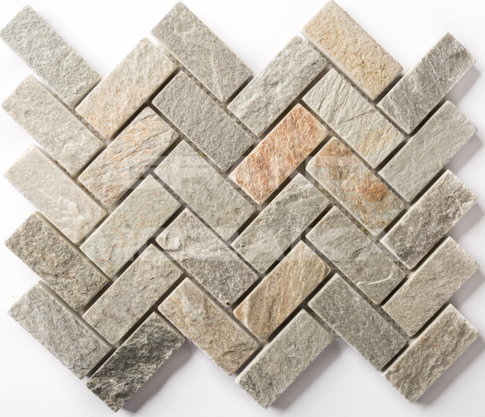 Мозаика 052392 MS0516 ГРАНИТ кирпич-ёлочка серый серия Nature