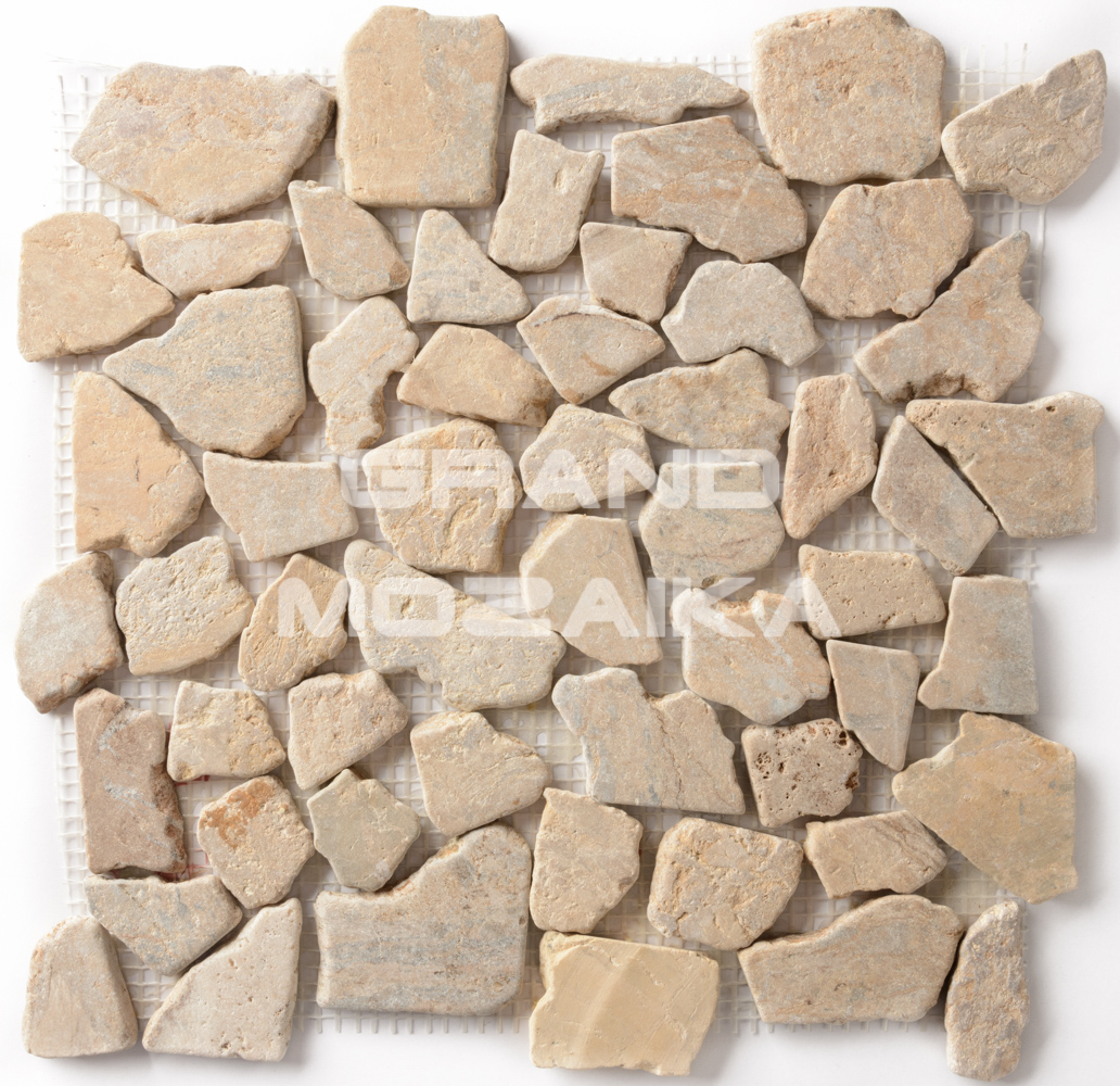 Мозаика 052375K MS7025 МРАМОР КРУПНЫЙ песочный квадратный серия Nature