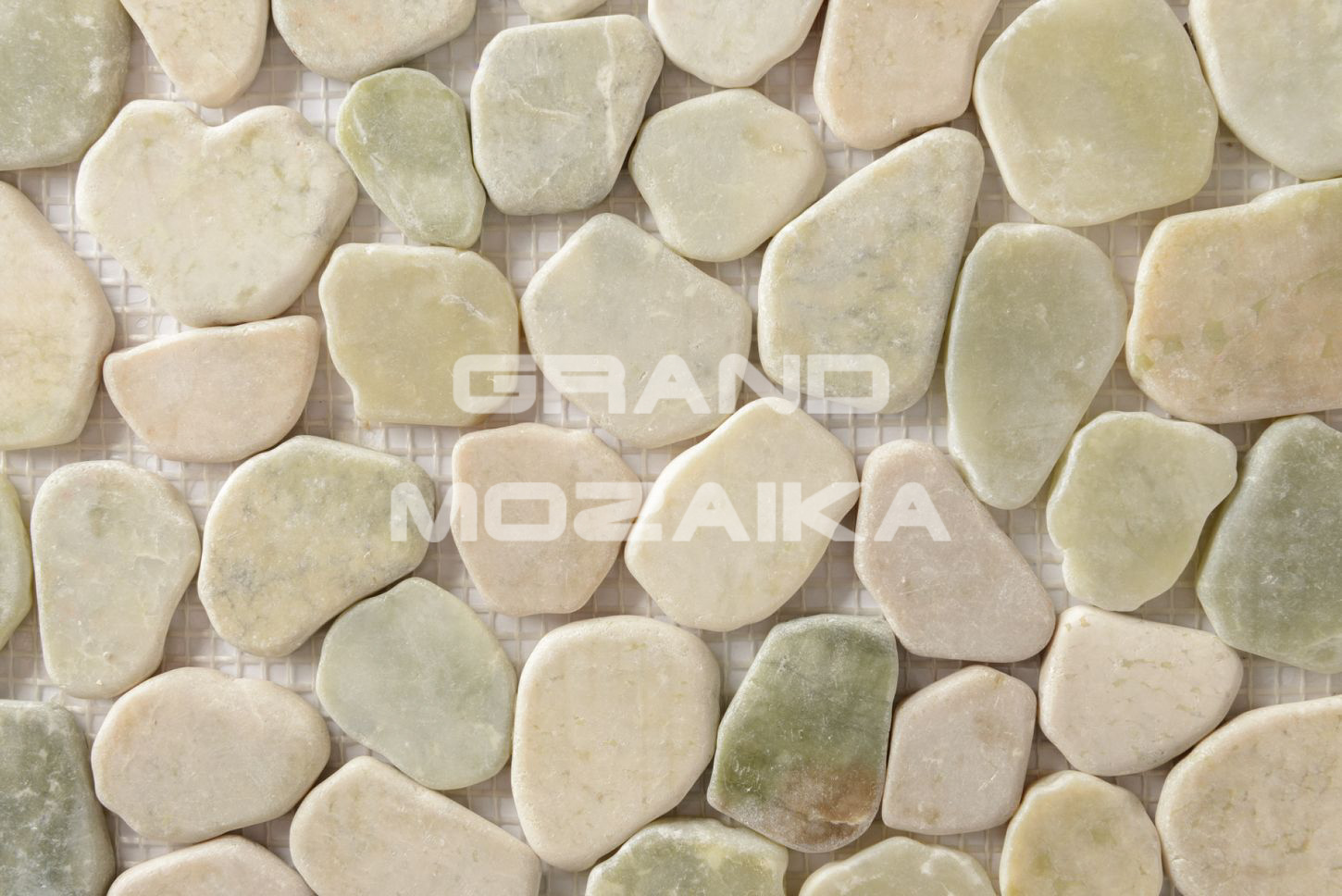 Мозаика 052366 MS9002 BC МРАМОР бело-зелёный круглый серия Nature