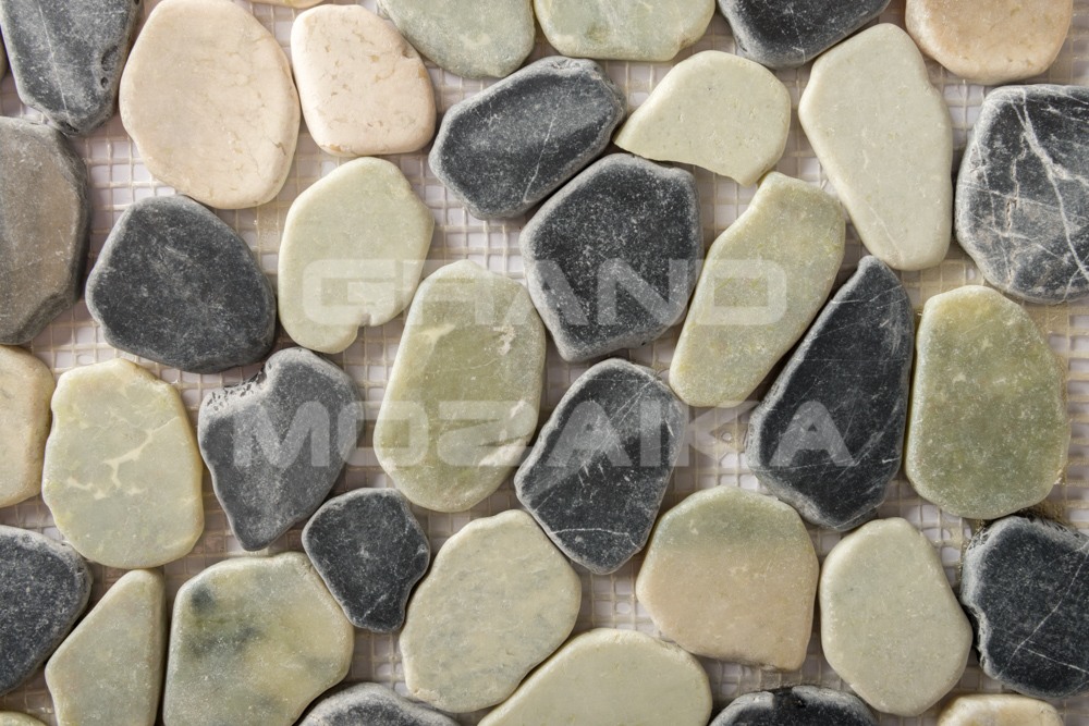 Мозаика 052367 MS9003 BC МРАМОР серо-зелёный круглый серия Nature