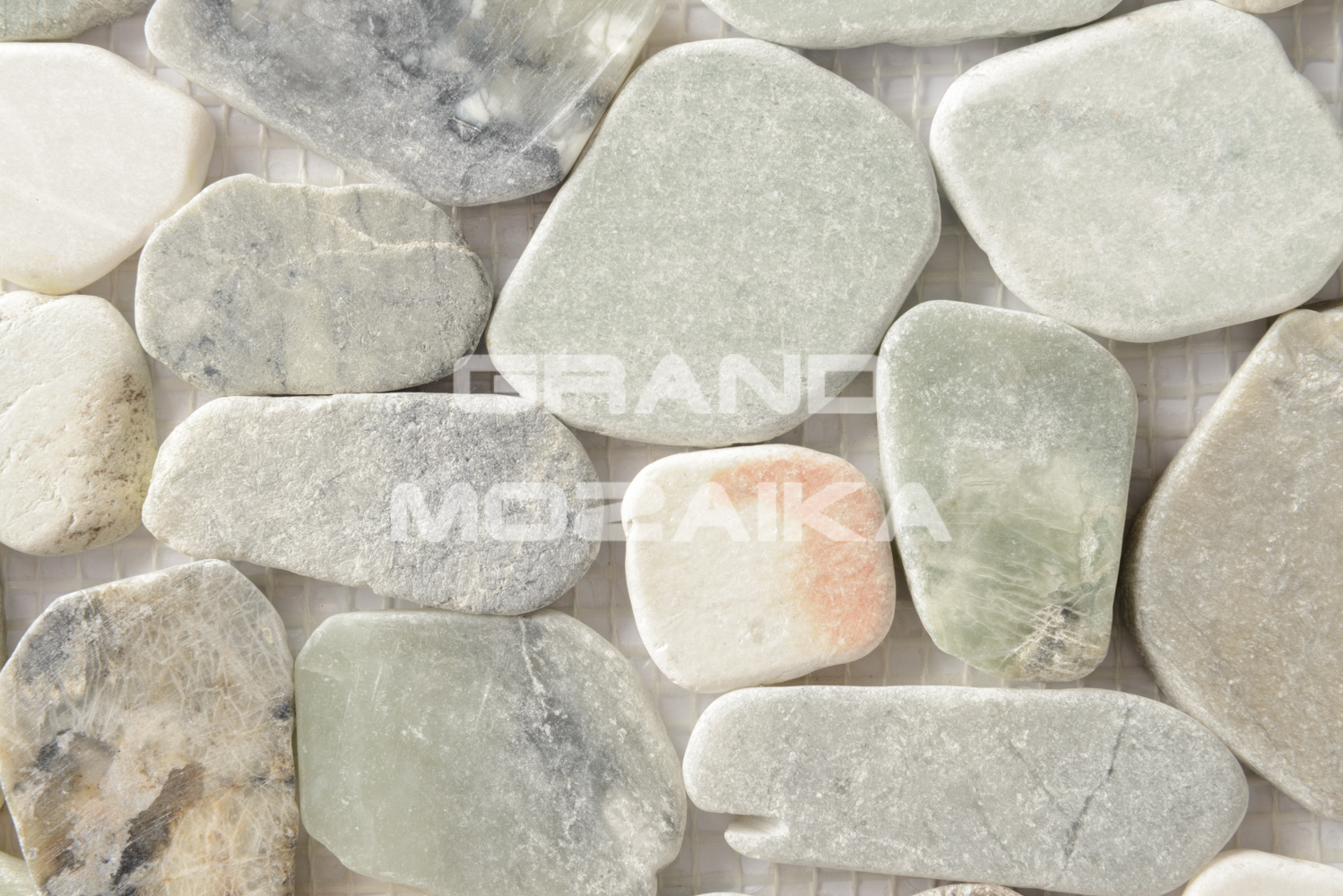 Мозаика 052371 MS-WB1 МРАМОР бел/зел/серый круглый серия Nature