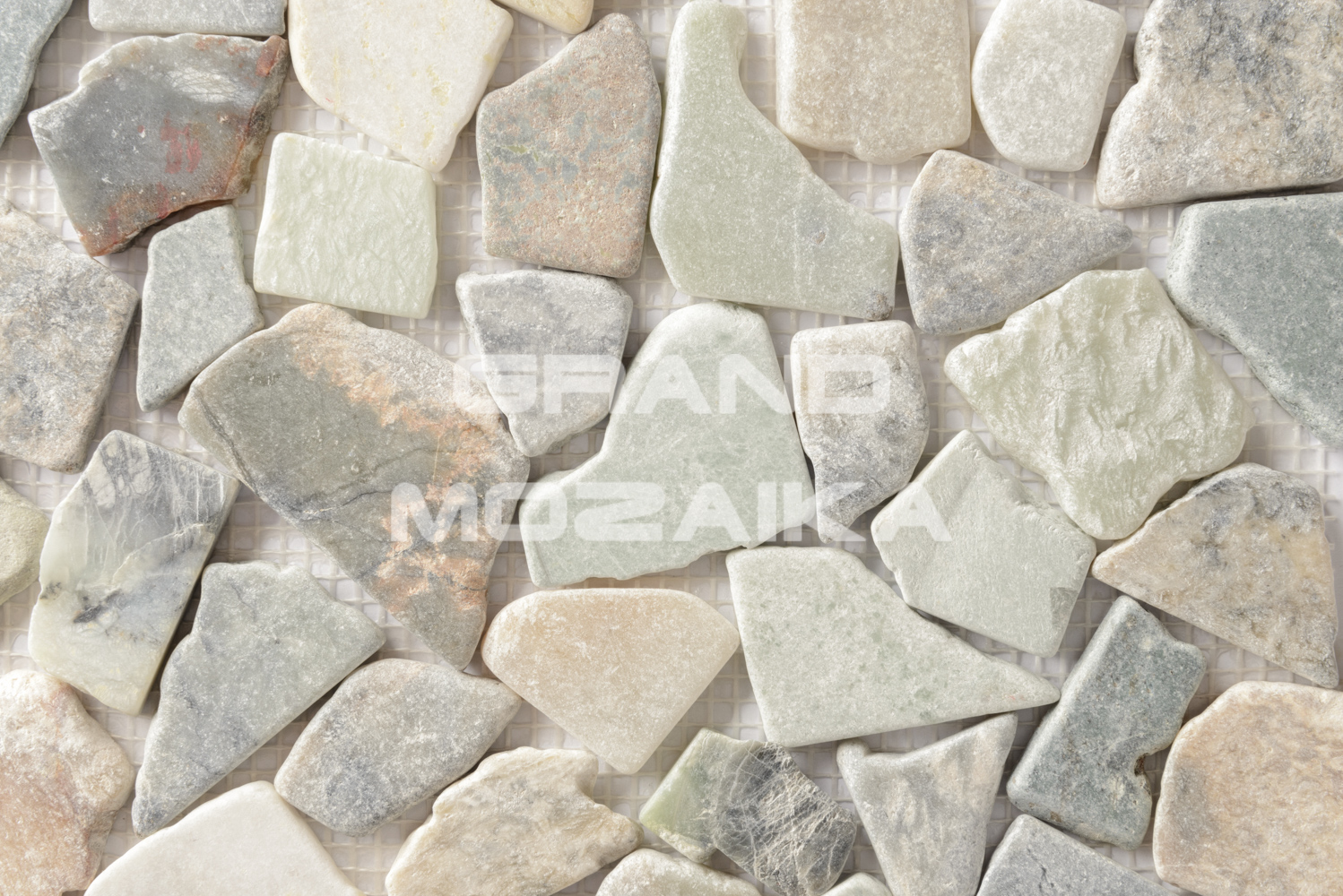 Мозаика 052380 MS-WB4 МРАМОР бел/зел/серый квадратный серия Nature