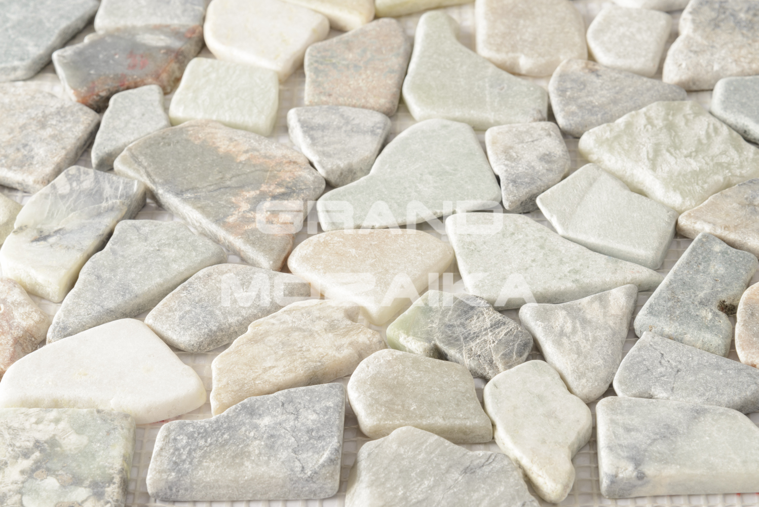 Мозаика 052380 MS-WB4 МРАМОР бел/зел/серый квадратный серия Nature