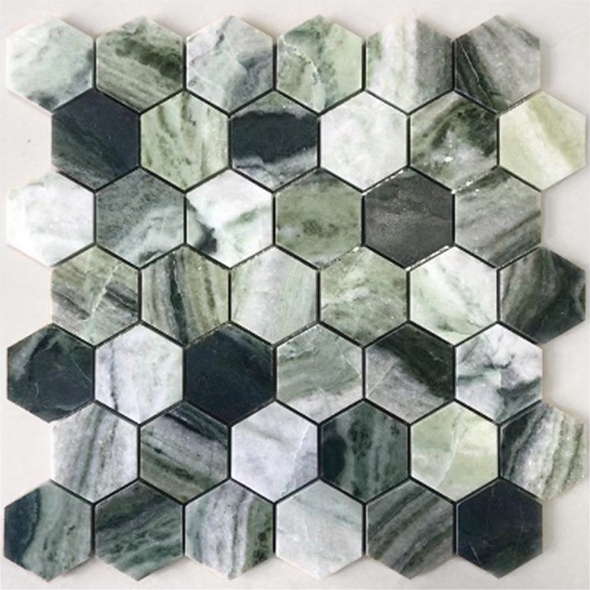 Мозаика Onice Verde oliva POL hex серия Pietrine