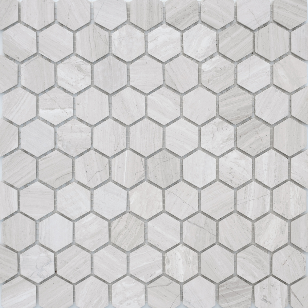 Мозаика Travertino silver MAT hex серия Pietrine