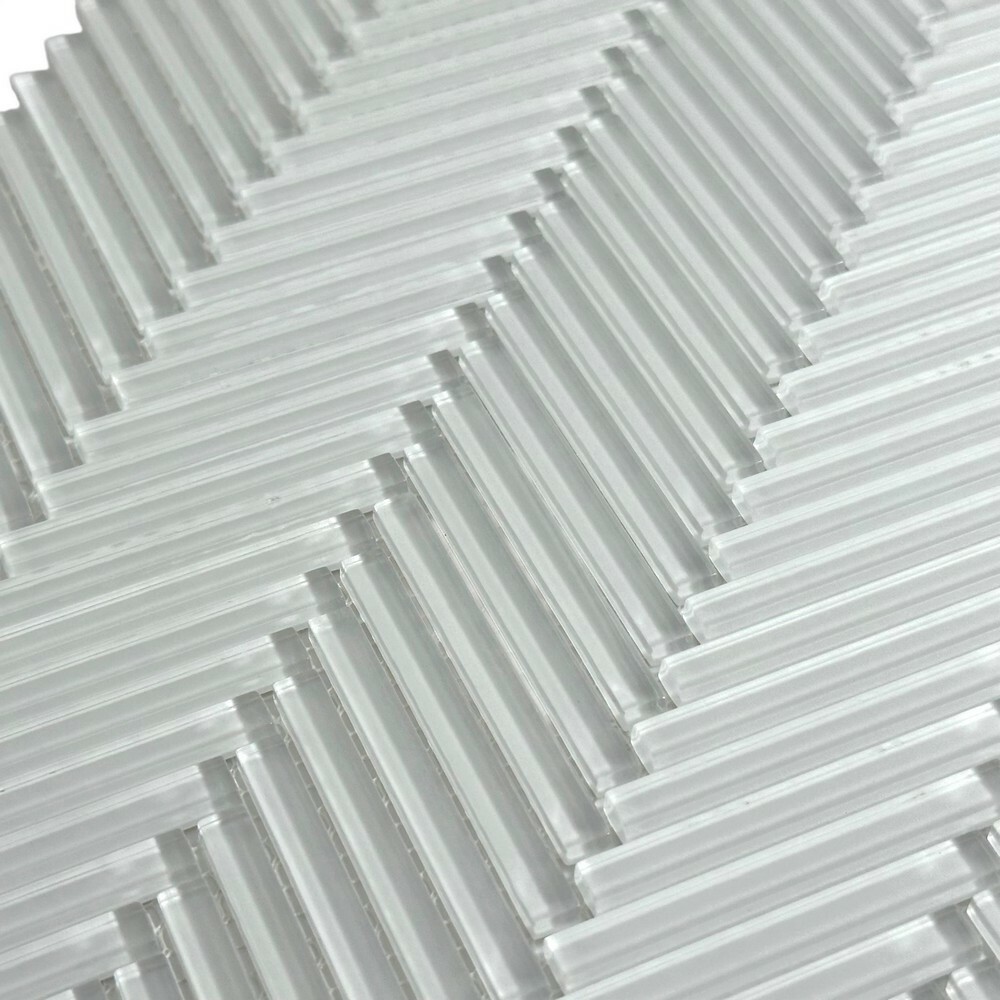 Мозаика CHEVRON WHITE серия Glass-M