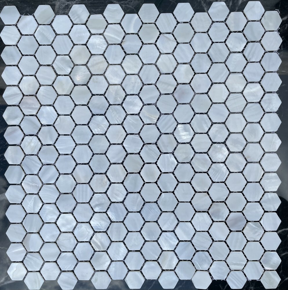 Мозаика HEXAGON WHITE SHELL серия Shell-M
